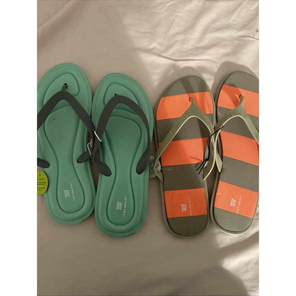 Lot Of 2 Tek Gear Slip On Sandals NWT Large And Xl Womens